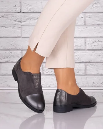 Pantofi dama casual Gri piele ecologica Daviria