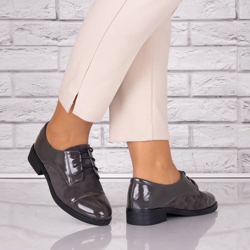 Pantofi dama casual Gri piele ecologica Capricia