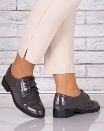 Pantofi dama casual Gri piele ecologica Capricia