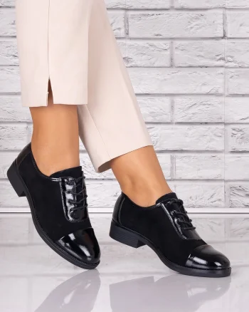 Pantofi dama casual Negri piele ecologica Intoarsa Maisie Torrenia