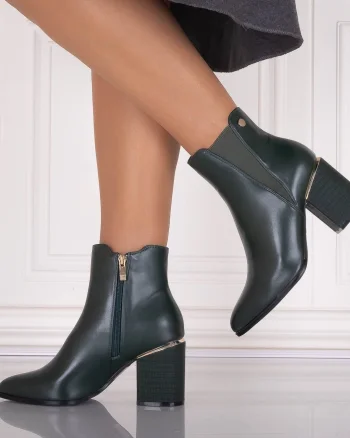 Botine dama Verzi din Piele Ecologica Lamisa