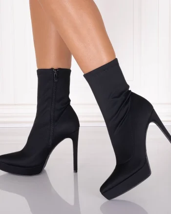 Botine dama Negre din Textil Emillya