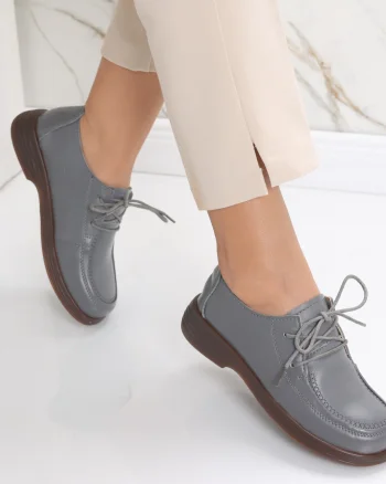 Pantofi dama casual Gri din Piele Naturala Esana