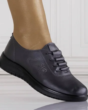 Pantofi casual akayla Gri piele ecologica