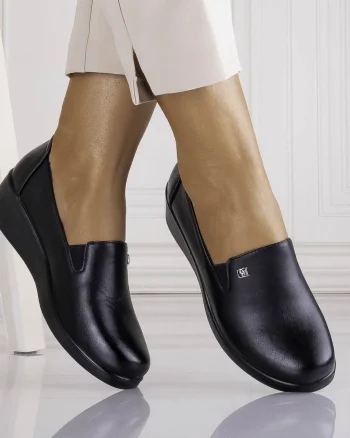 Pantofi dama cu platforma Negri din Piele Ecologica Ayola