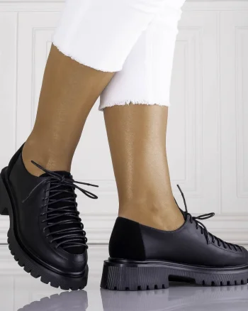 Pantofi dama casual Negri din piele ecologica Nivora