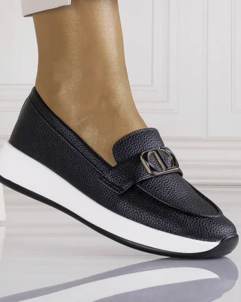 Pantofi dama Casual Negri din Piele Ecologica Ulmira