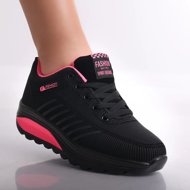 Adidasi dama Negru/roz din Textil Lulea
