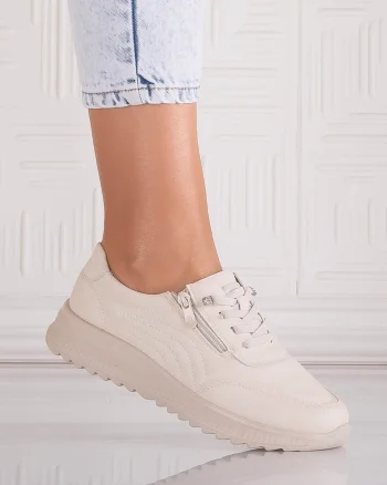 Pantofi dama Casual Bej din Piele Ecologica Savira