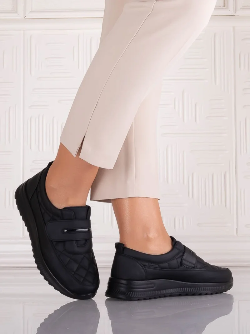 Pantofi dama Casual Negri din Piele Ecologica Osica