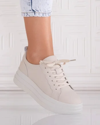 Pantofi dama casual Bej din Piele Naturala Sadrina