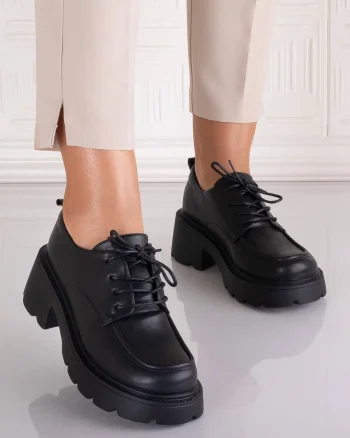 Pantofi dama casual Negri din Piele Ecologica Misayna