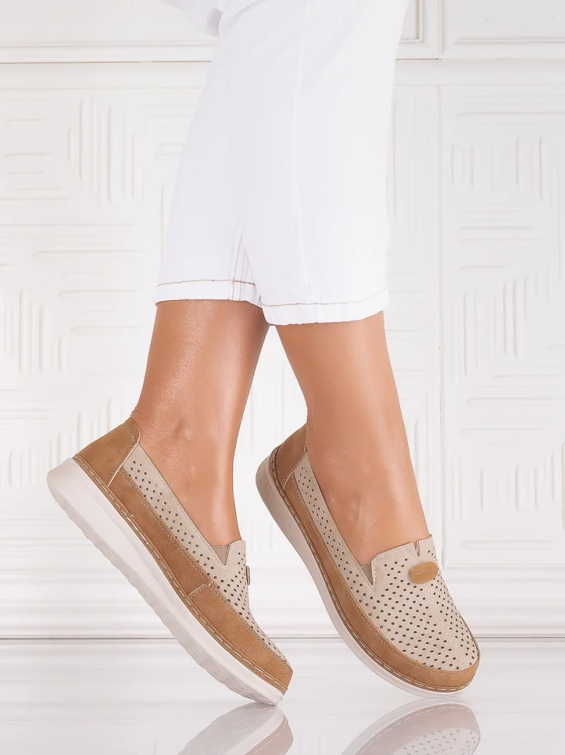 Pantofi dama casual Kaki din Piele Ecologica Atinos