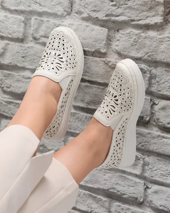 Pantofi dama casual Bej din Piele Ecologica Acona