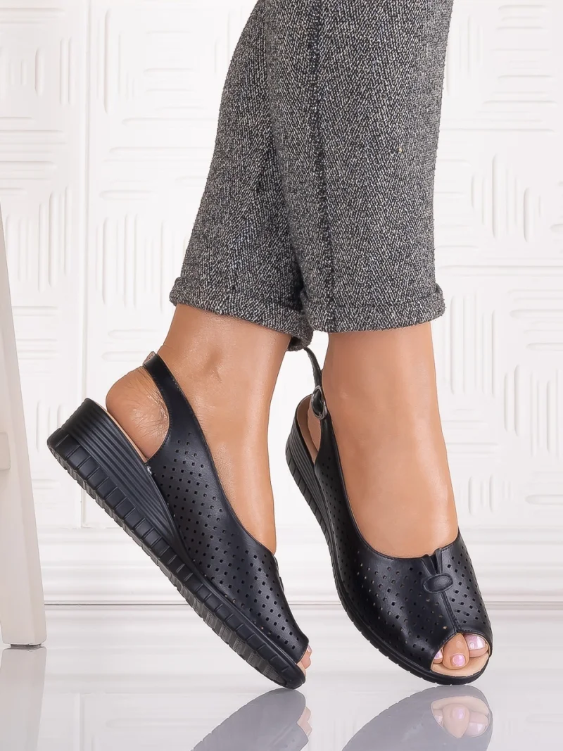 Sandale casual Negre dama din Piele Ecologica Seliorra