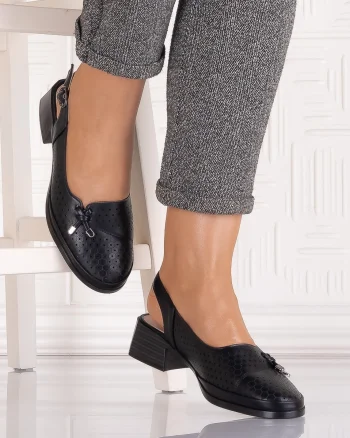 Pantofi casual Negri dama din Piele Ecologica Irinelea