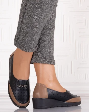 Pantofi casual Negrii dama din Piele Ecologica Irsaia