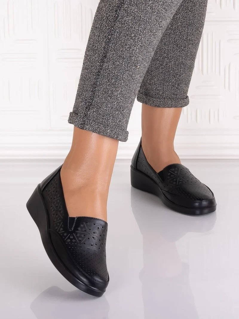 Pantofi casual Negrii dama din Piele Ecologica Aveline