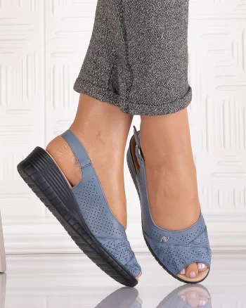 Sandale casual Albastre dama din Piele Ecologica Auura