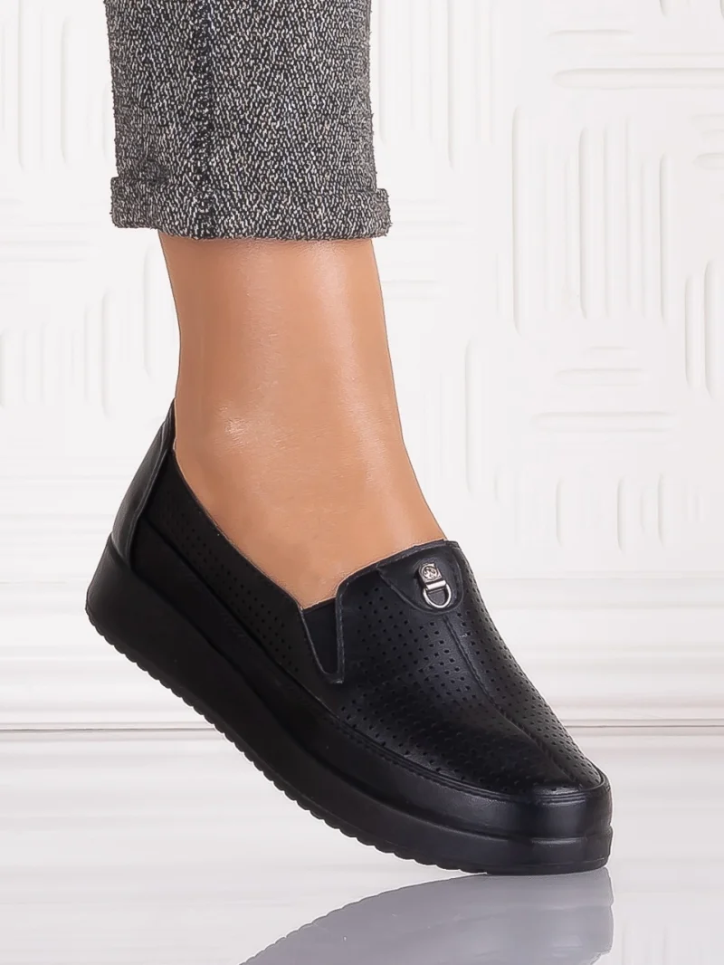 Pantofi casual Negrii dama din Piele Ecologica Romason