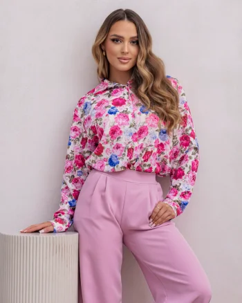 Camasa eleganta cu imprimeu flor...