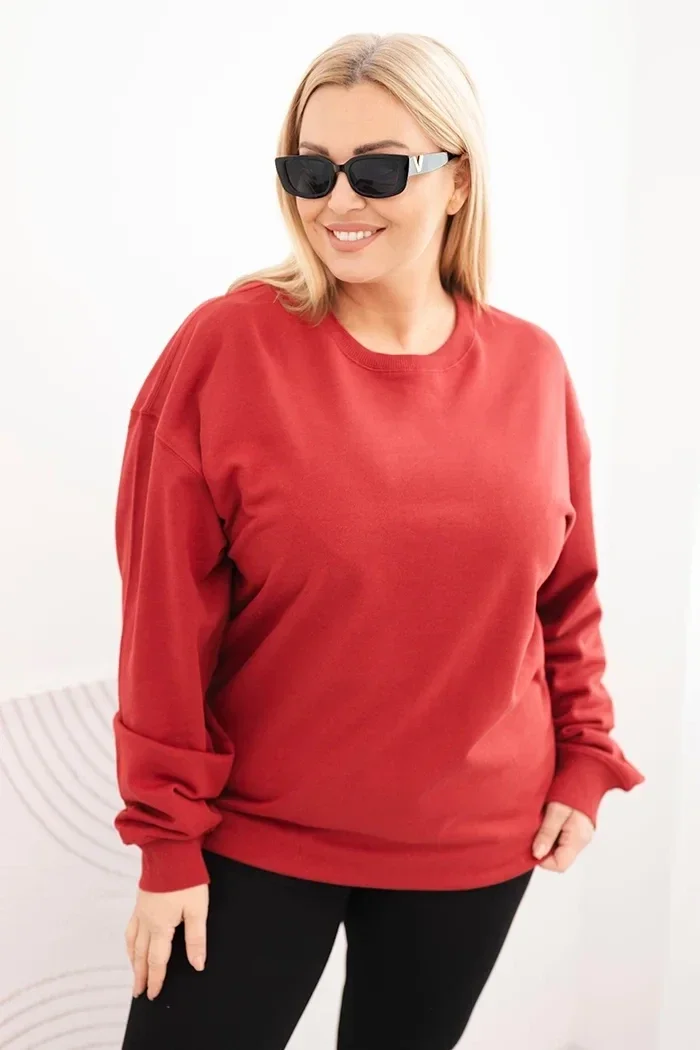 Bluza dama rosie din bumbac mari...