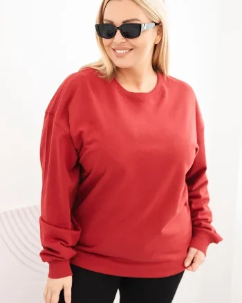 Bluza dama rosie din bumbac mari...