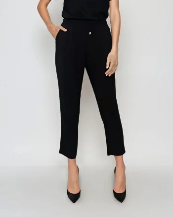 Pantaloni lungi conici din bumbac cu buzunare negru - 36