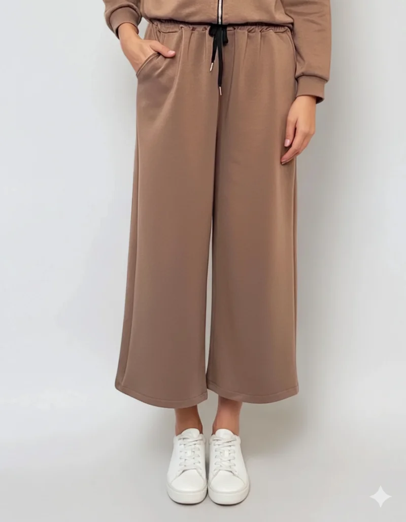 Fustă pantalon cu buzunare și șnur grej - Unica S-L