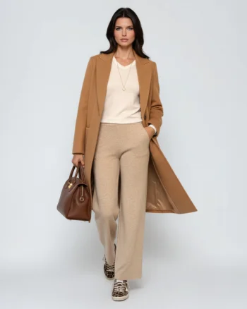 Pantaloni tricot office beige - Unica S-L