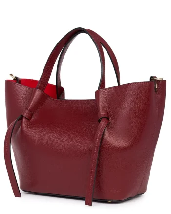 Geanta shopper din piele naturala Veronica grena