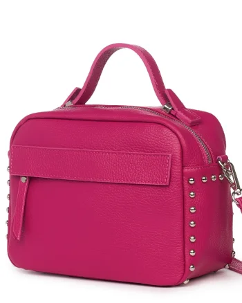 Poseta dama din piele naturala Cora fucsia