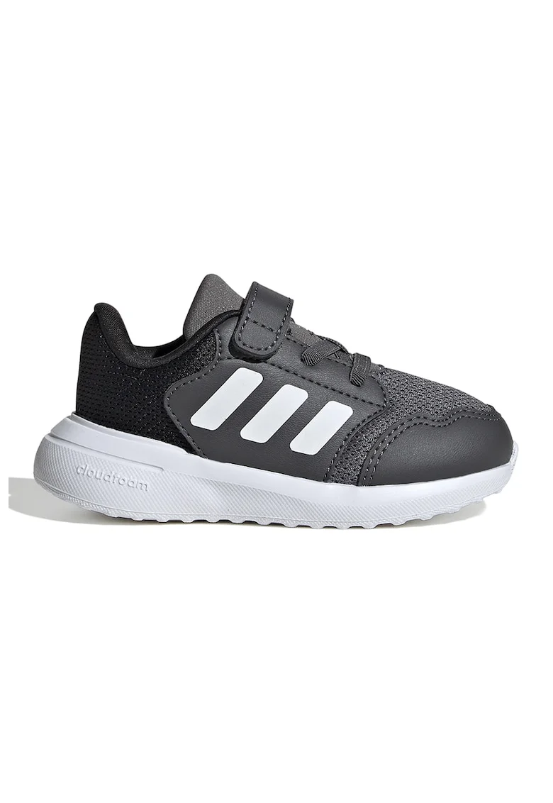 Pantofi sport Tensaur Run 3.0 cu velcro, Alb/Negru/Gri antracit