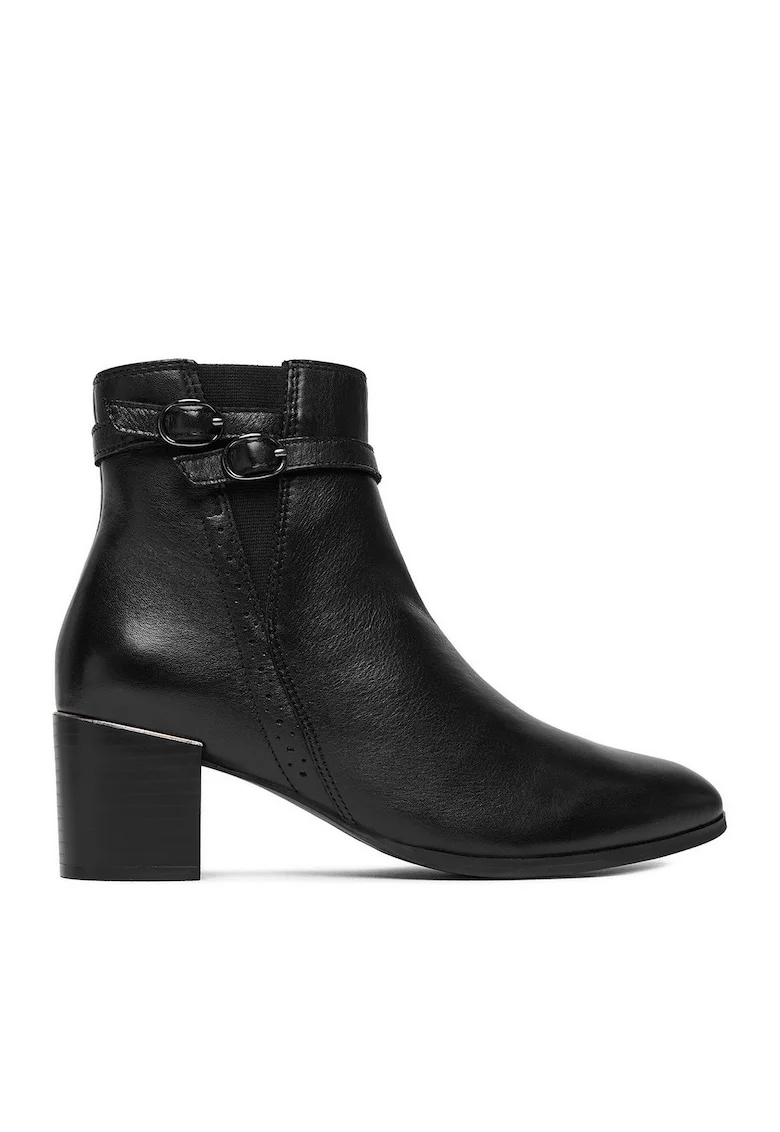 Botine elegante din piele naturala, Negru