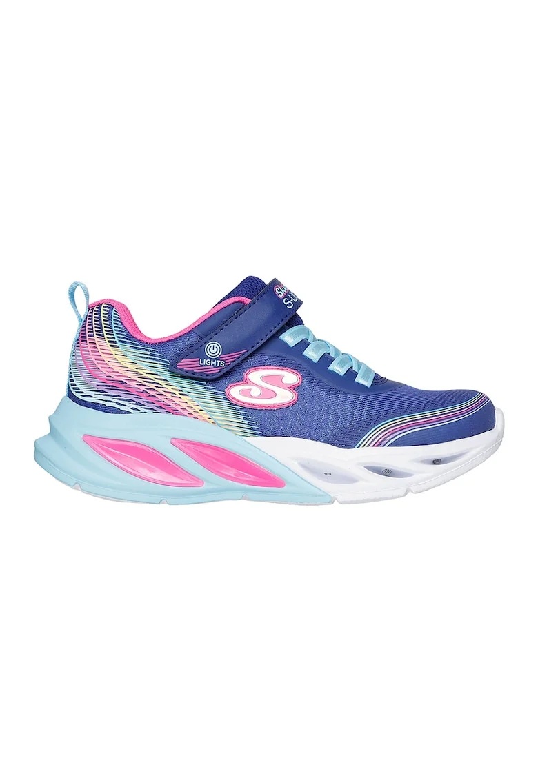 Pantofi sport cu LED Cosmic Glow- Rainbow Beam, Albastru royal