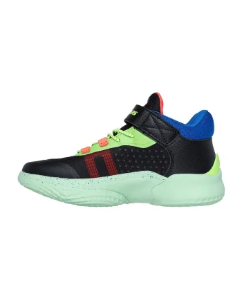 Pantofi sport mid-high SKX Court Hype, Verde/Negru/Portocaliu mandarina