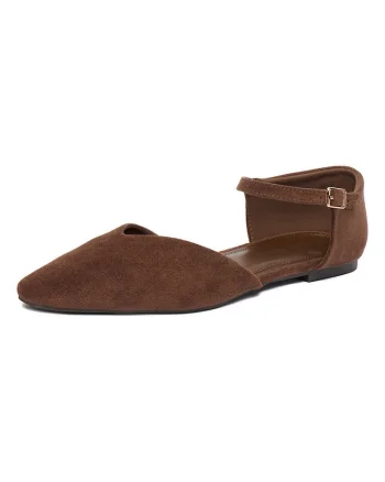 Balerini dama,  textil, maro, inchidere cu catarama