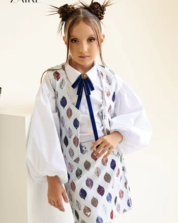 Compleu elegant pentru fete, vesta din paiete si fusta - Theea