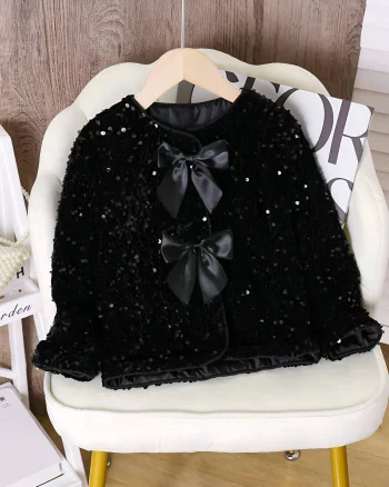 Jacheta eleganta din paiete si catifea pentru fete