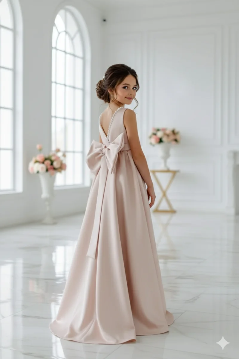 Rochie eleganta lunga din tafta pentru fete - Olivia
