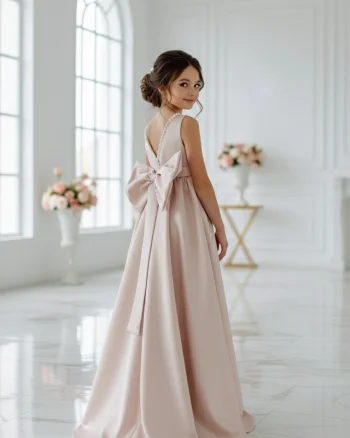 Rochie eleganta lunga din tafta pentru fete - Olivia