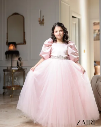 Rochie roz lunga eleganta de ocazie pentru fete - Stephanie