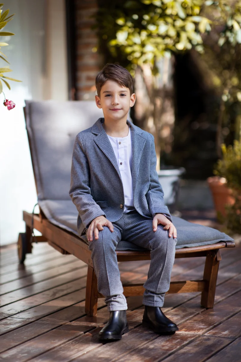 Sacou gri elegant din stofa pentru baieti - Mateo