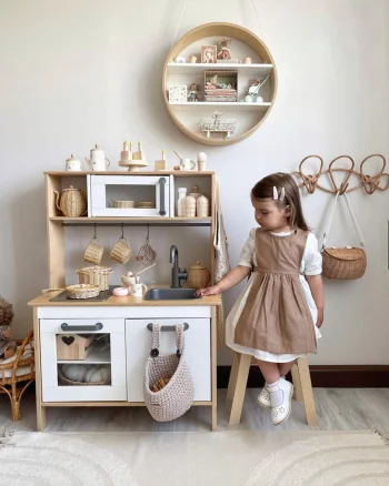 Sarafan vintage maro si rochie ivory din in pentru fete - Hazel