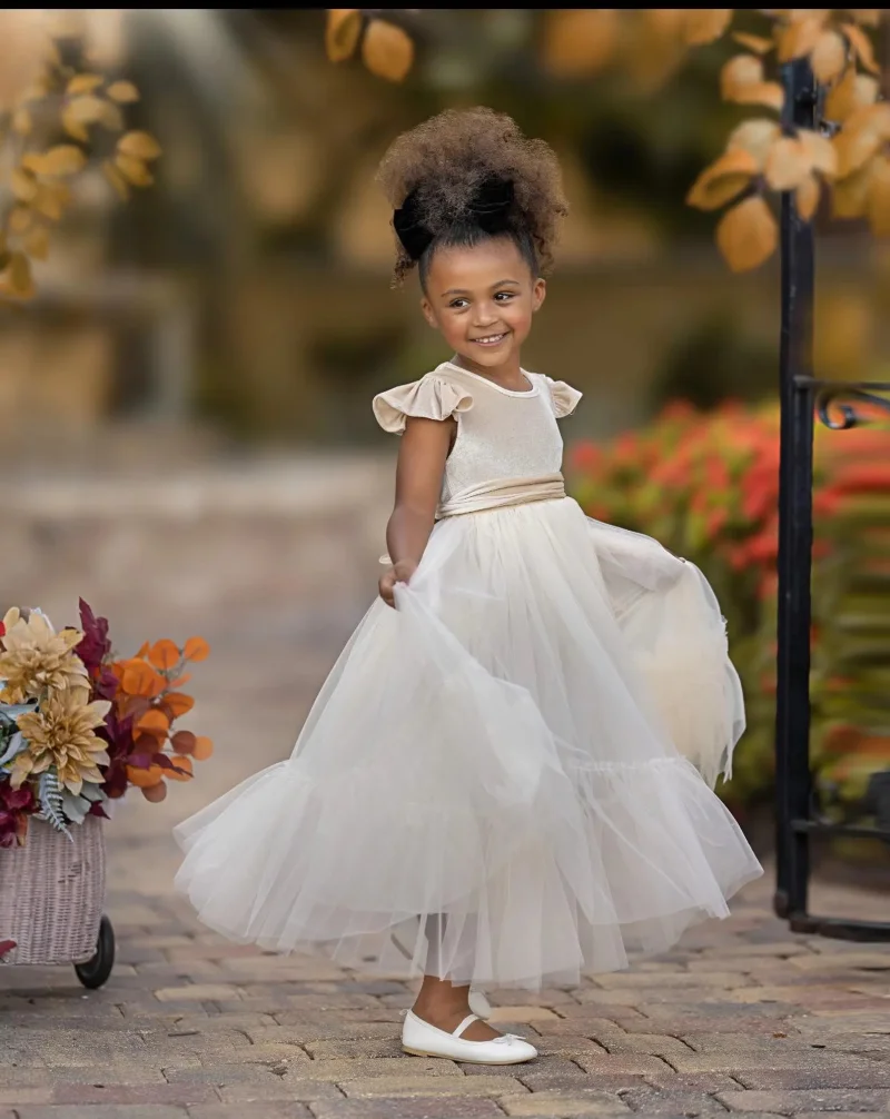 Rochie burgundy eleganta din tulle si catifea pentru fete - Gizel