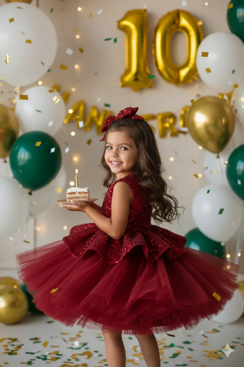 Rochie roz eleganta pentru fete, din dantela cu perle si paiete - Candy