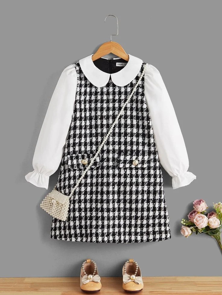Rochie casual pentru fete, din stofă clasica - Ingrid
