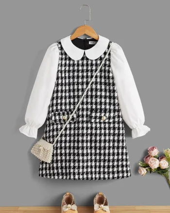 Rochie casual pentru fete, din stofă clasica - Ingrid