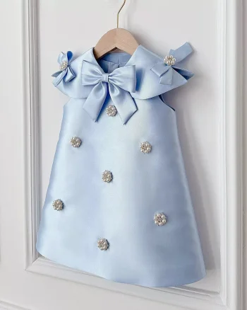 Rochie bleu eleganta pentru fete, din tafta - Eden