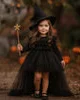 Rochie neagra cu trena Halloween Party + PALARIE CADOU pentru fete - 03